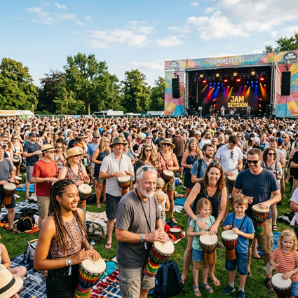 Bubnování na festivalu